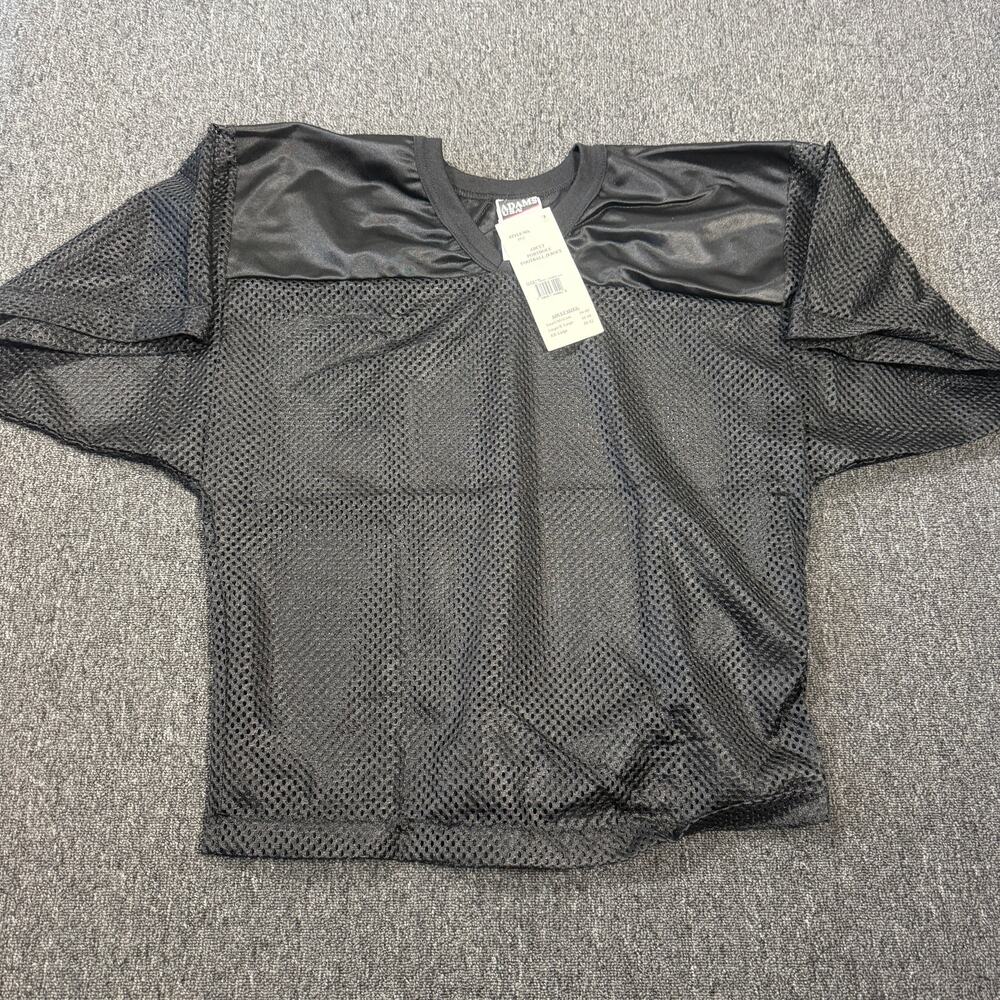 Vintage Y2k Black Mesh Short Sleeve Football Soccer Jersey Small Medium NWT